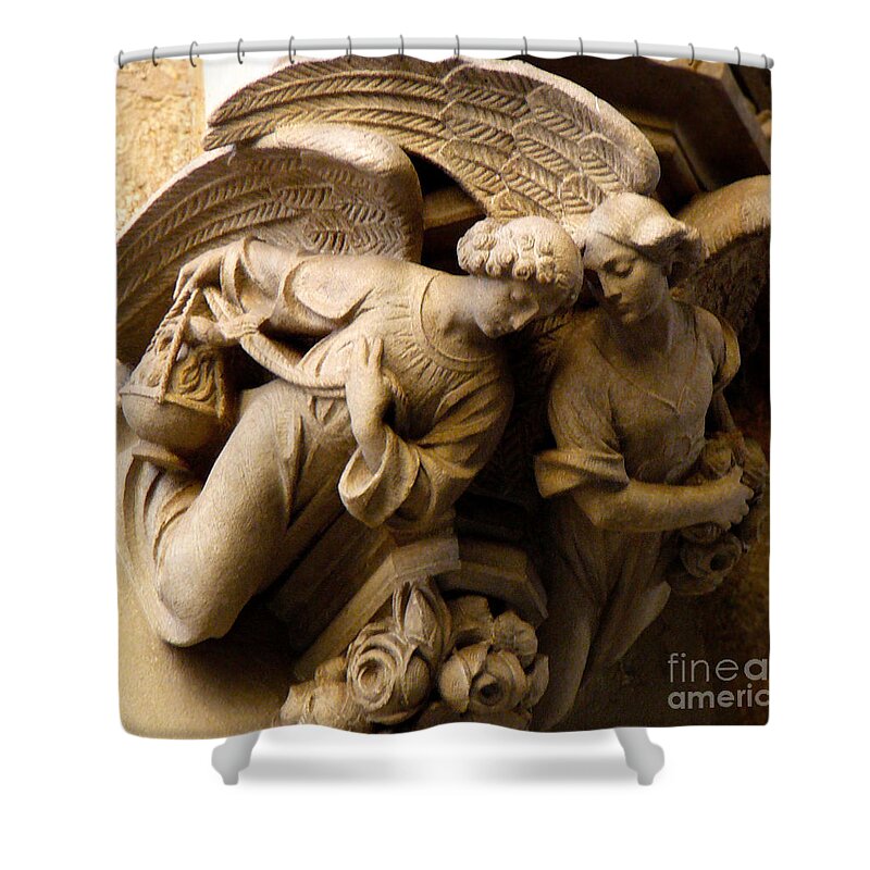 Photograph Shower Curtain featuring the photograph Angels watch over me by Francesca Mackenney