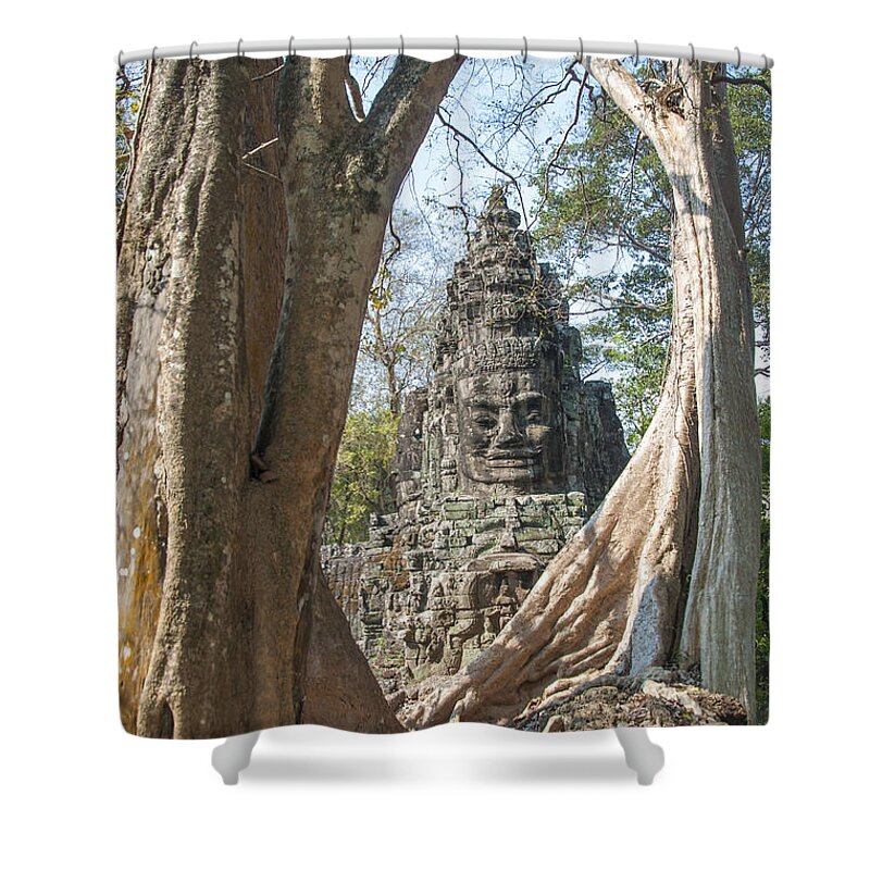 Angkor Wat Shower Curtain featuring the photograph Angkor Thom South Gate by Rob Hemphill