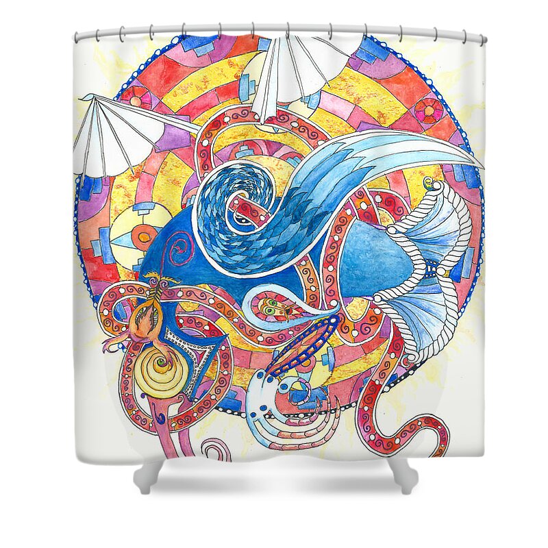 Anglo-saxon Shower Curtain featuring the painting Anglo-Saxon Eagle by Melinda Dare Benfield
