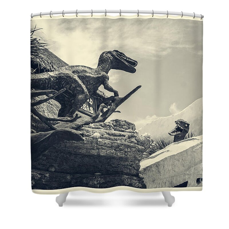 Dinosaurs Shower Curtain featuring the photograph Angry Dinosaurs by Imagery by Charly