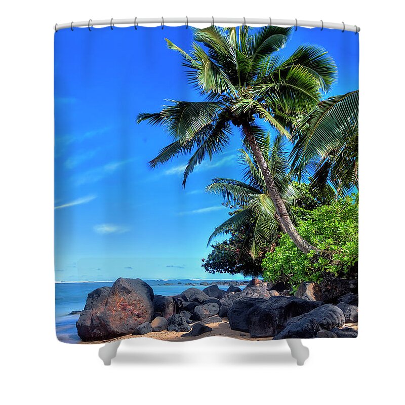 Granger Photography Shower Curtain featuring the photograph Anini Beach by Brad Granger