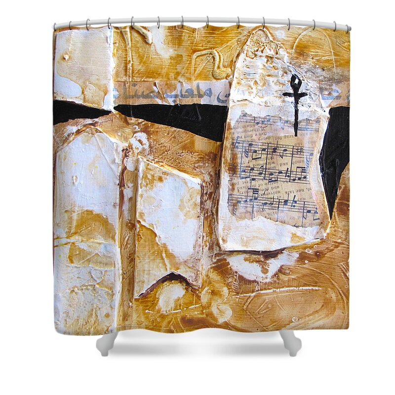 Acrylic Shower Curtain featuring the painting Ankh by Carole Johnson