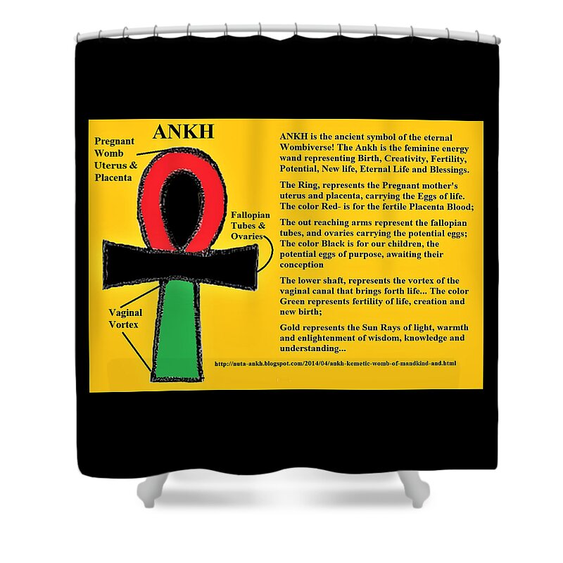 Ankh Shower Curtain featuring the digital art ANKH Meaning by Adenike AmenRa