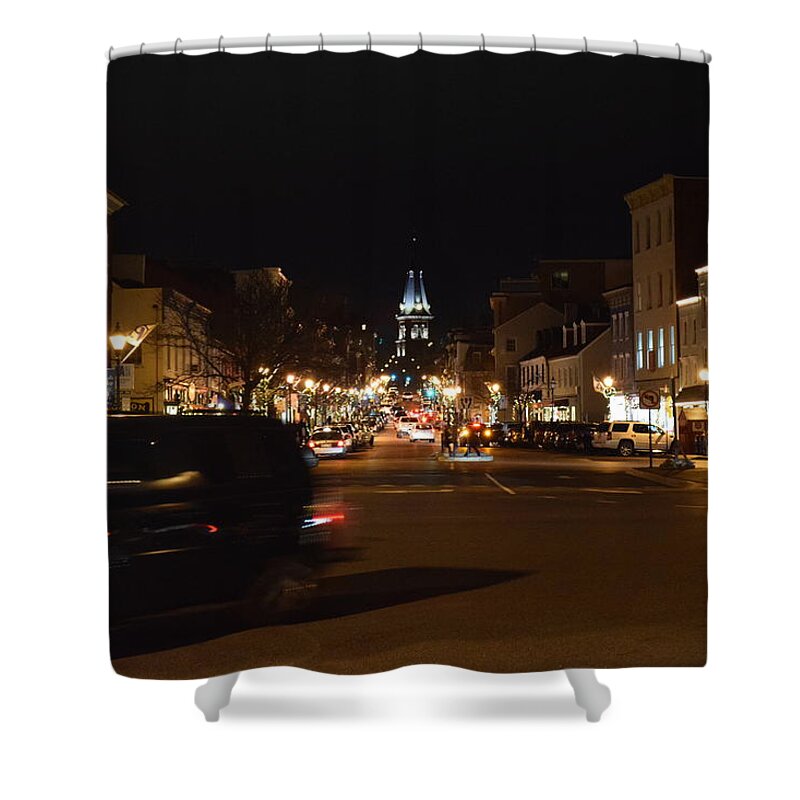 Annapolis Shower Curtain featuring the photograph Annapolis at Christmastime by Curtis Krusie