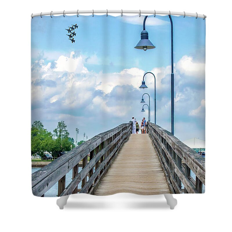 2d Shower Curtain featuring the photograph Annapolis Naval Academy Pedestrian Bridge by Brian Wallace