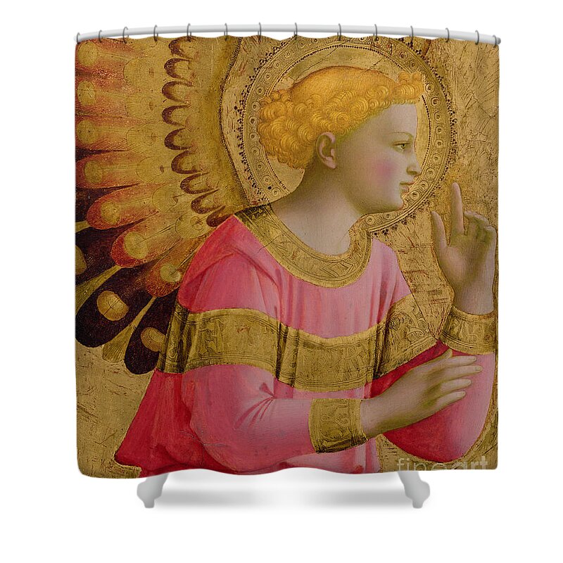 Annunciatory Shower Curtain featuring the painting Annunciatory Angel by Fra Angelico