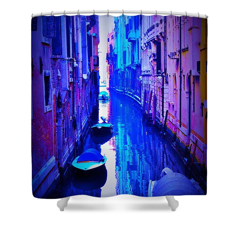 Venice Shower Curtain featuring the photograph Another Particular Canal in Venice - Artistic Effects by Mark Mitchell