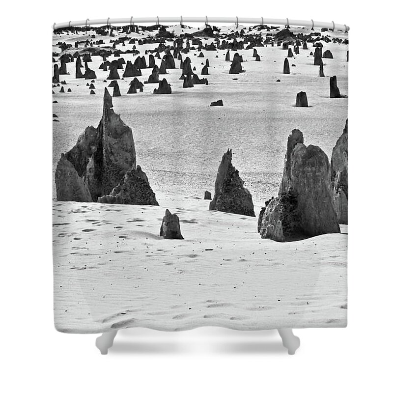 Digital Black And White Photo Shower Curtain featuring the photograph Another Planet BW by Tim Richards
