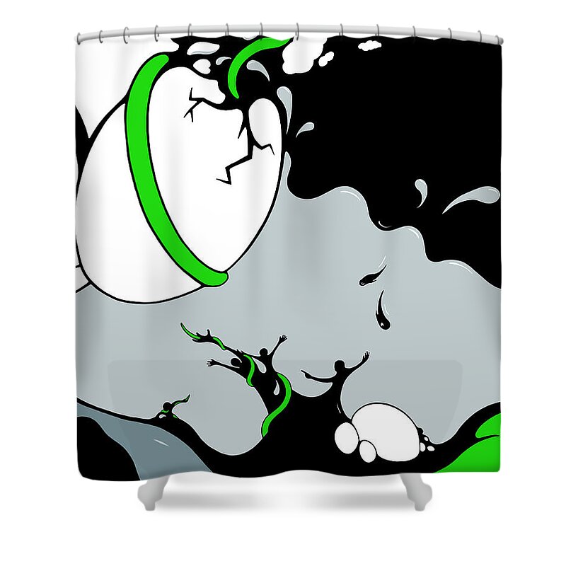Climate Change Shower Curtain featuring the drawing Antagonist by Craig Tilley