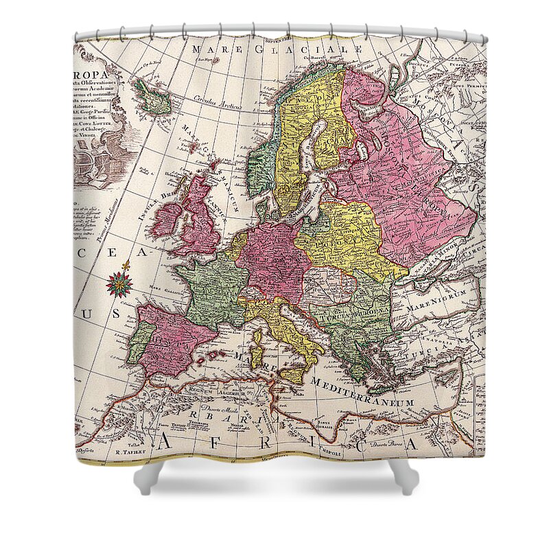 Europe Drawings Shower Curtains