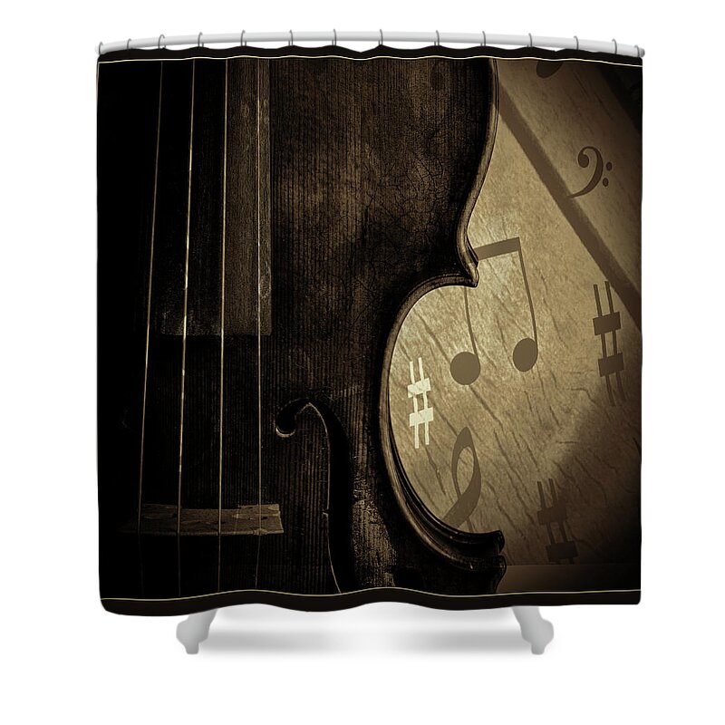 Violin Shower Curtain featuring the photograph Antique Violin 1732.36 by M K Miller