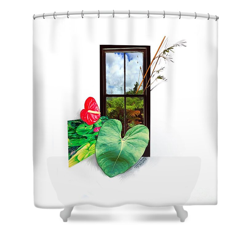 Anthurium Shower Curtain featuring the digital art Anthurium 2 by Joseph Mora