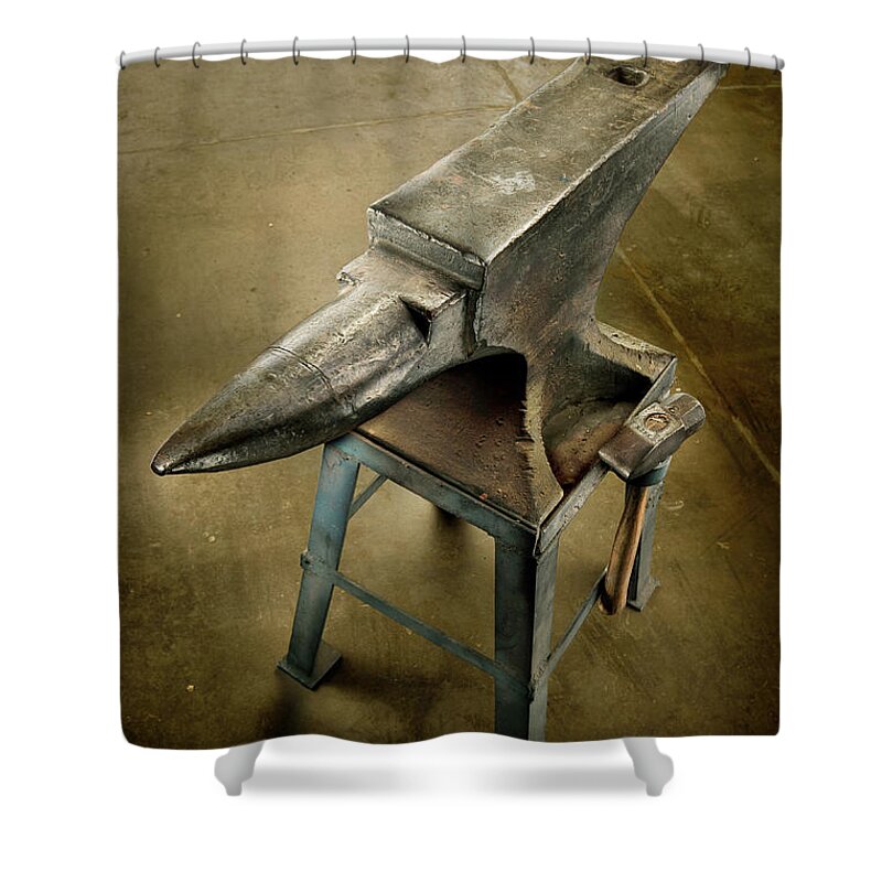 Antique Shower Curtain featuring the photograph Anvil and Hammer by YoPedro