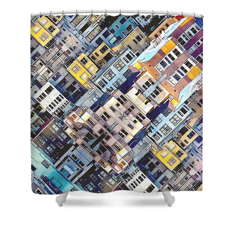 City Shower Curtain featuring the photograph Apartments In The City by Phil Perkins