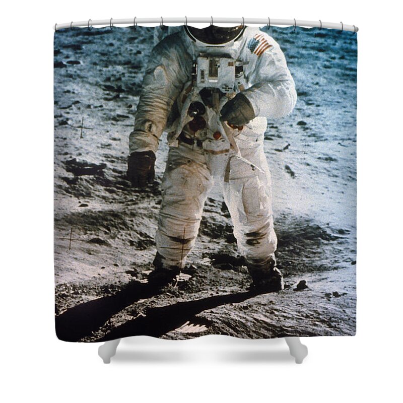 1969 Shower Curtain featuring the photograph Apollo 11 Buzz Aldrin by Granger
