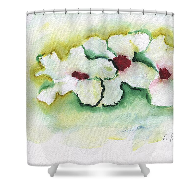 Apple Blossoms Shower Curtain featuring the painting Apple Blossoms by Frank Bright