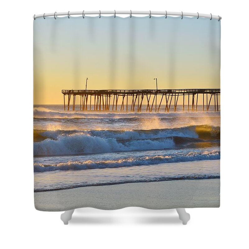Obx Sunrise Shower Curtain featuring the photograph April 1 2017 #3 by Barbara Ann Bell