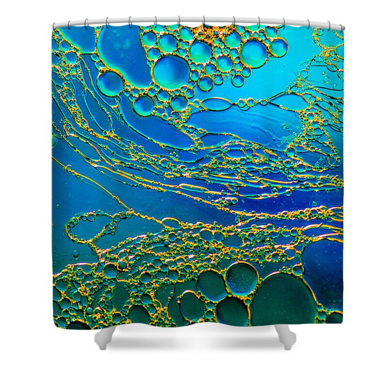 Oil Shower Curtain featuring the photograph Aqua Abstraction by Bruce Pritchett