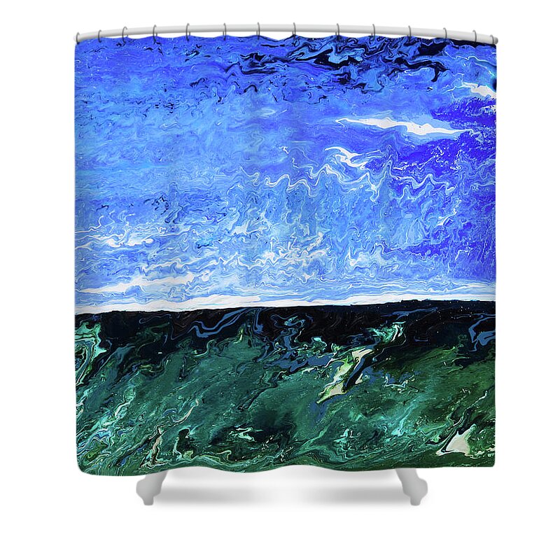 Fusionart Shower Curtain featuring the painting Aquamarine by Ralph White
