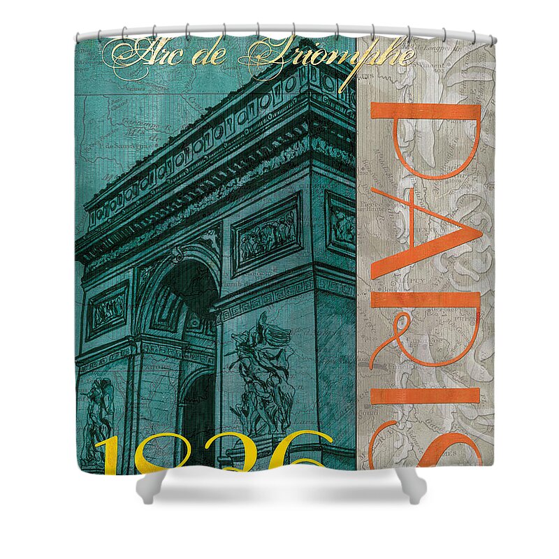 France Shower Curtain featuring the painting Arc de Triomphe by Debbie DeWitt