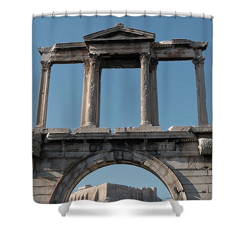 Fallen Shower Curtain featuring the photograph Arch of Hadrian by Travis Rogers