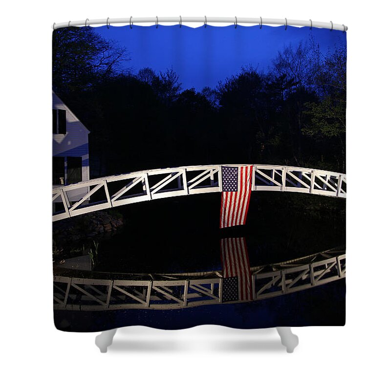 Somesville Shower Curtain featuring the photograph Arched Bridge in Somesville Maine by Juergen Roth