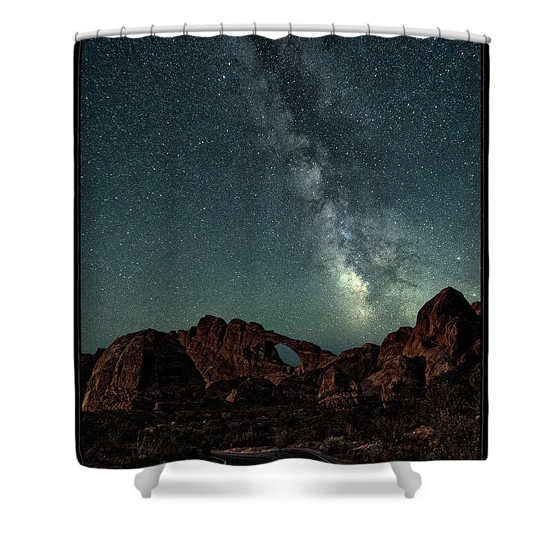 Utah Shower Curtain featuring the photograph Arches At Night by Robert Fawcett