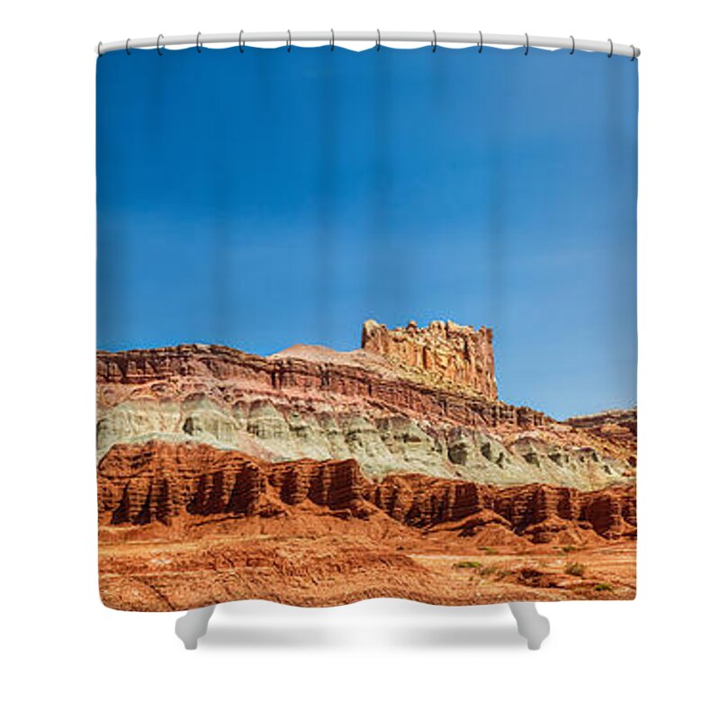Panorama Shower Curtain featuring the photograph Arches Castle Panorama by James BO Insogna