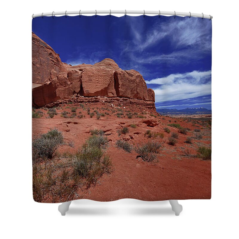 Arches Shower Curtain featuring the photograph Arches Scene1 by Renee Hardison