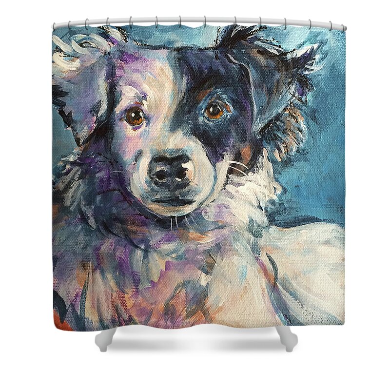  Shower Curtain featuring the painting Archie by Judy Rogan