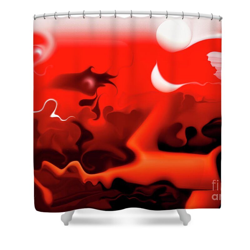 Architecture Of Fear Shower Curtain featuring the digital art Architecture of Fear by Leo Symon