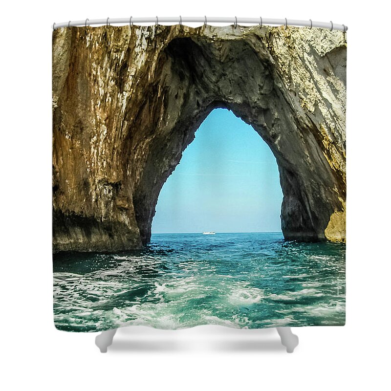 Faraglioni Shower Curtain featuring the photograph Archway of Faraglioni by Lisa Kilby