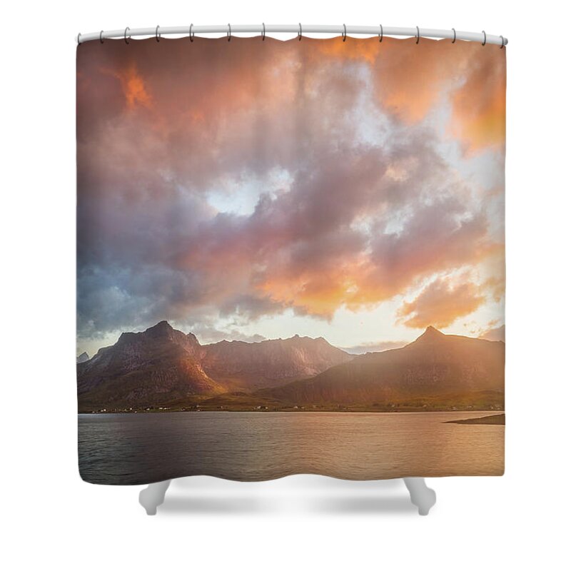 Arctic Shower Curtain featuring the photograph Arctic Susnset by Maciej Markiewicz