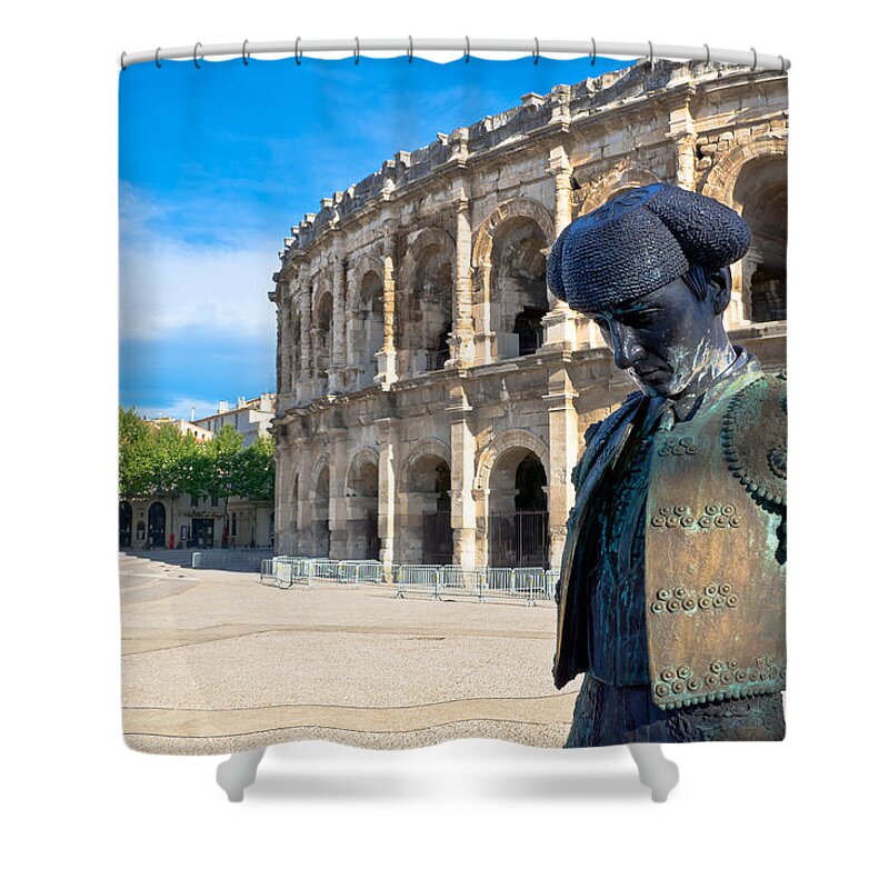 Bull Fighter Shower Curtain featuring the photograph Arenes de Nimes Bullfighter by Scott Carruthers