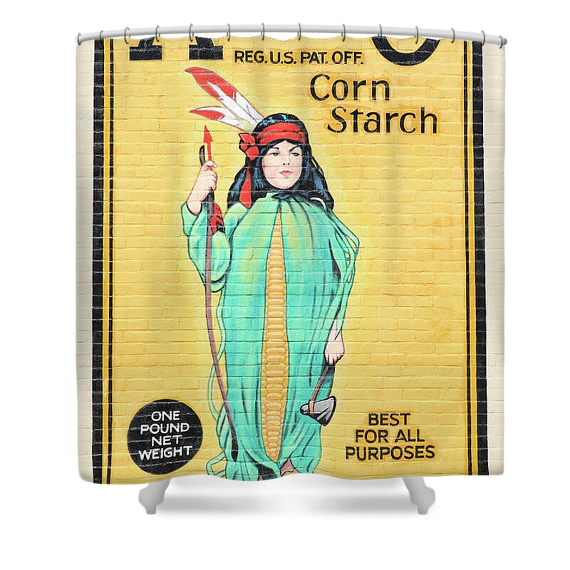 Cornstarch Shower Curtain featuring the photograph Argo Corn Starch Wall Advertising by J Laughlin