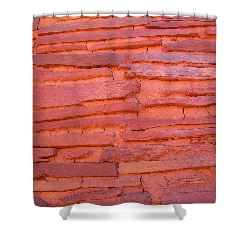 Arizona Shower Curtain featuring the photograph Arizona Indian Ruins Brick Texture by Ilia -