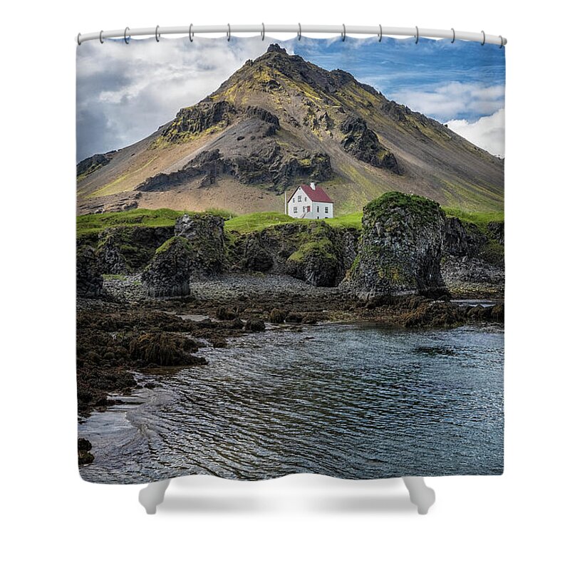 Iceland Shower Curtain featuring the photograph Arnarstapi House by Tom Singleton