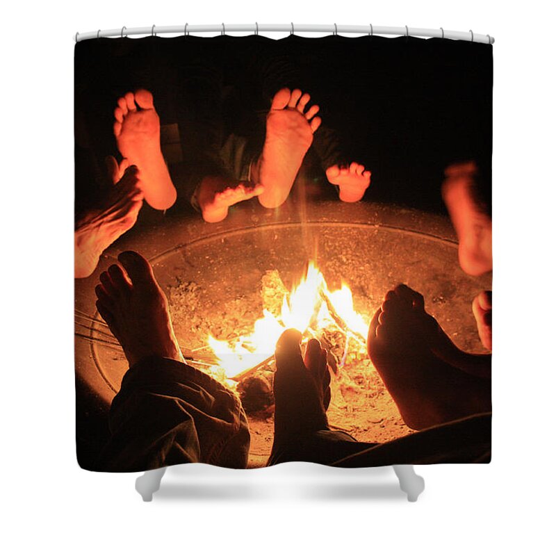 Fire Shower Curtain featuring the photograph Around the fireplace by John Meader