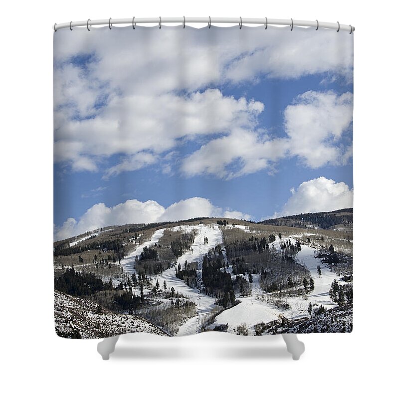 Beaver Shower Curtain featuring the photograph Arrowhead Mountain at Beaver Creek Resort - Colorado by Brendan Reals