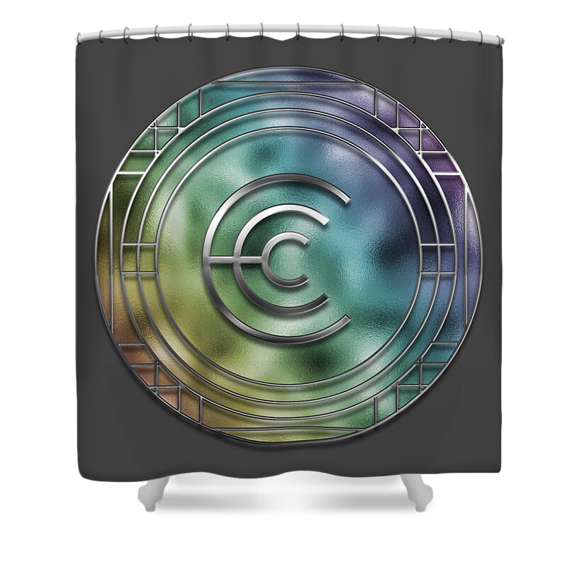 C Shower Curtain featuring the digital art Art Deco - C by Mary Machare