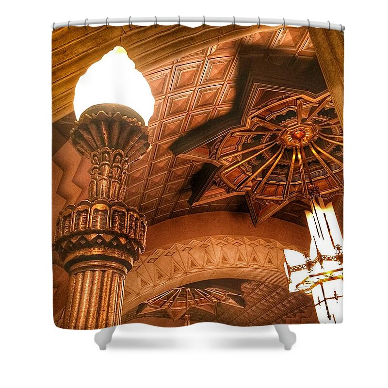 500 Views Shower Curtain featuring the photograph Art Deco Ceiling by Jenny Revitz Soper