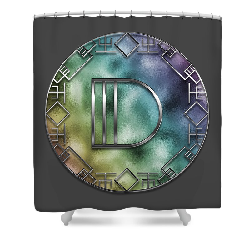 D Shower Curtain featuring the digital art Art Deco - D by Mary Machare