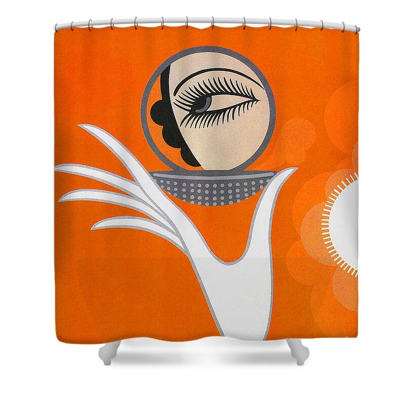 Art Deco Shower Curtain featuring the painting Art Deco Fashion illustration by Tina Lavoie