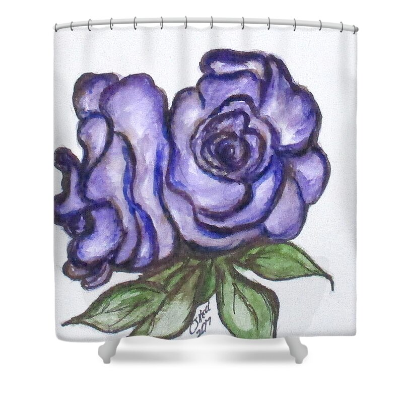 Clyde J. Kell Shower Curtain featuring the mixed media Art Doodle No. 26 by Clyde J Kell