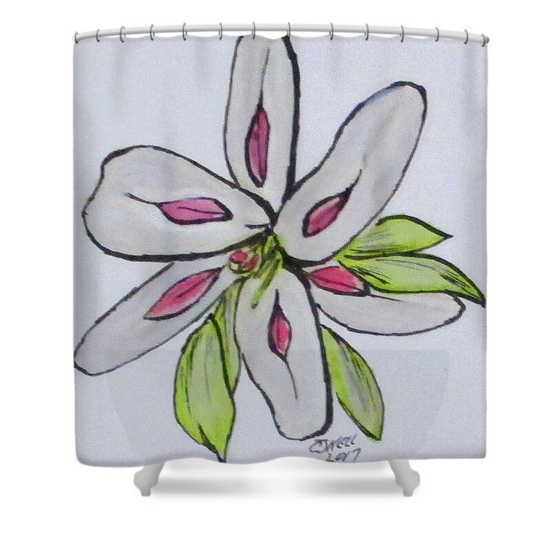 Art Doodling Shower Curtain featuring the painting Art Doodle No. 6 by Clyde J Kell