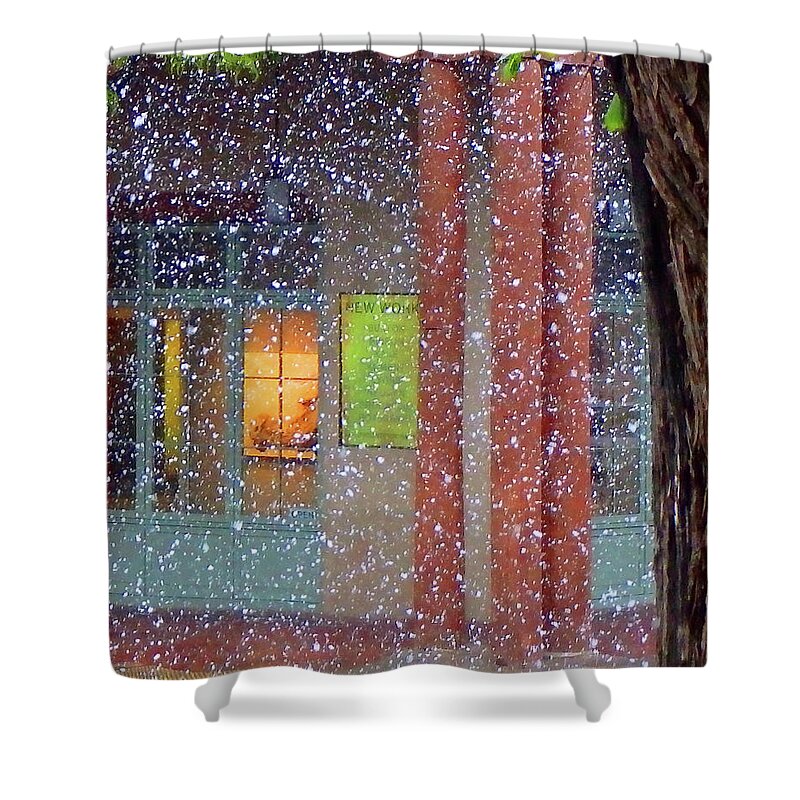 Art Shower Curtain featuring the photograph Art gallery Snow Scene by Ted Keller
