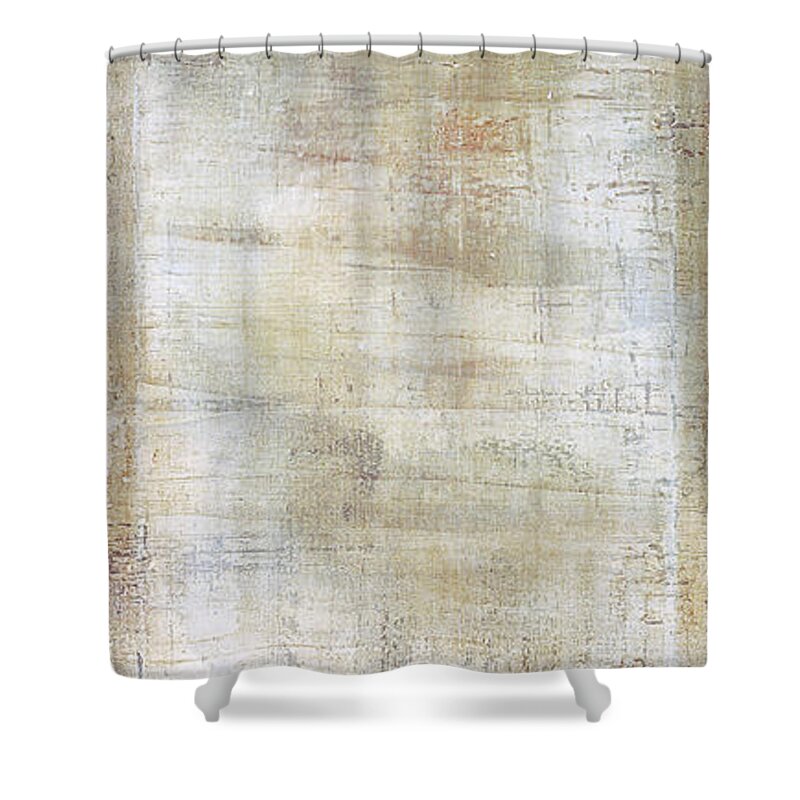Abstract Prints Shower Curtain featuring the painting Art Print Whitewall 1 by Harry Gruenert