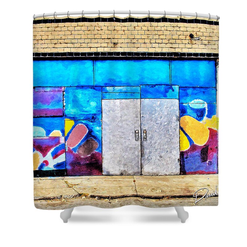 Artist Shower Curtain featuring the painting Artist Village Wall by David Kyte