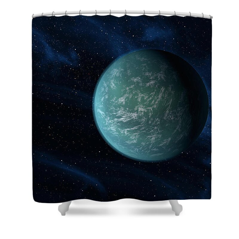 Concept Shower Curtain featuring the digital art Artists Concept Of Kepler 22b, An by Stocktrek Images