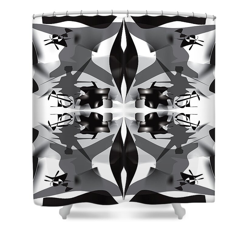 Illusions Shower Curtain featuring the digital art 001 Shadows by Cheryl Turner